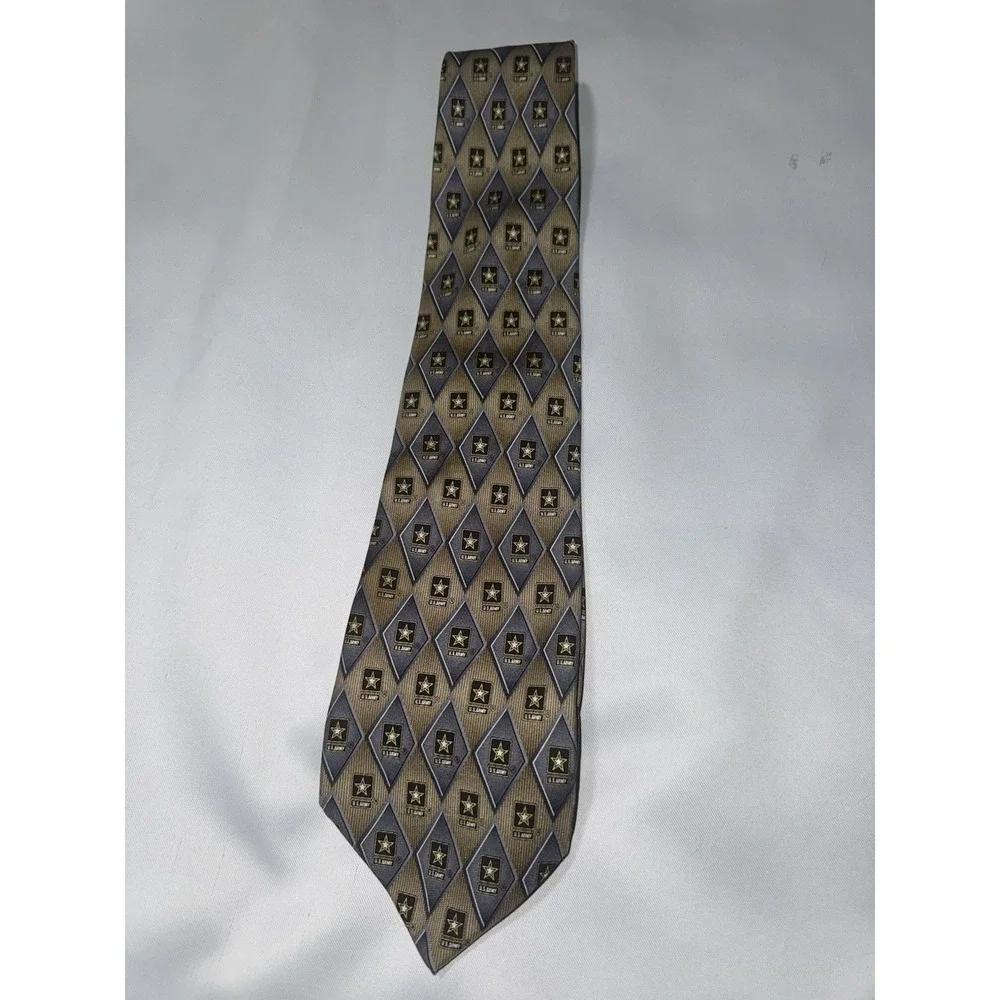 U S Army Men's Necktie Licensed Eagle Cravats Military Star Logo Camouflage
